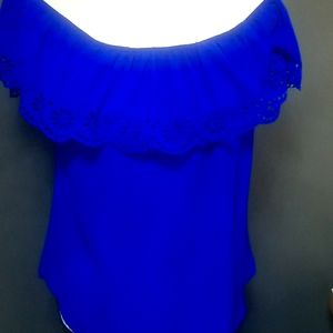 Electric Blue off the shoulder top